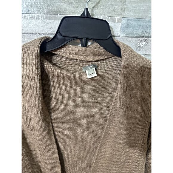 Women’s J.Jill Cardigan Linen blend Asymmetrical Brown Size Large - Picture 11 of 16